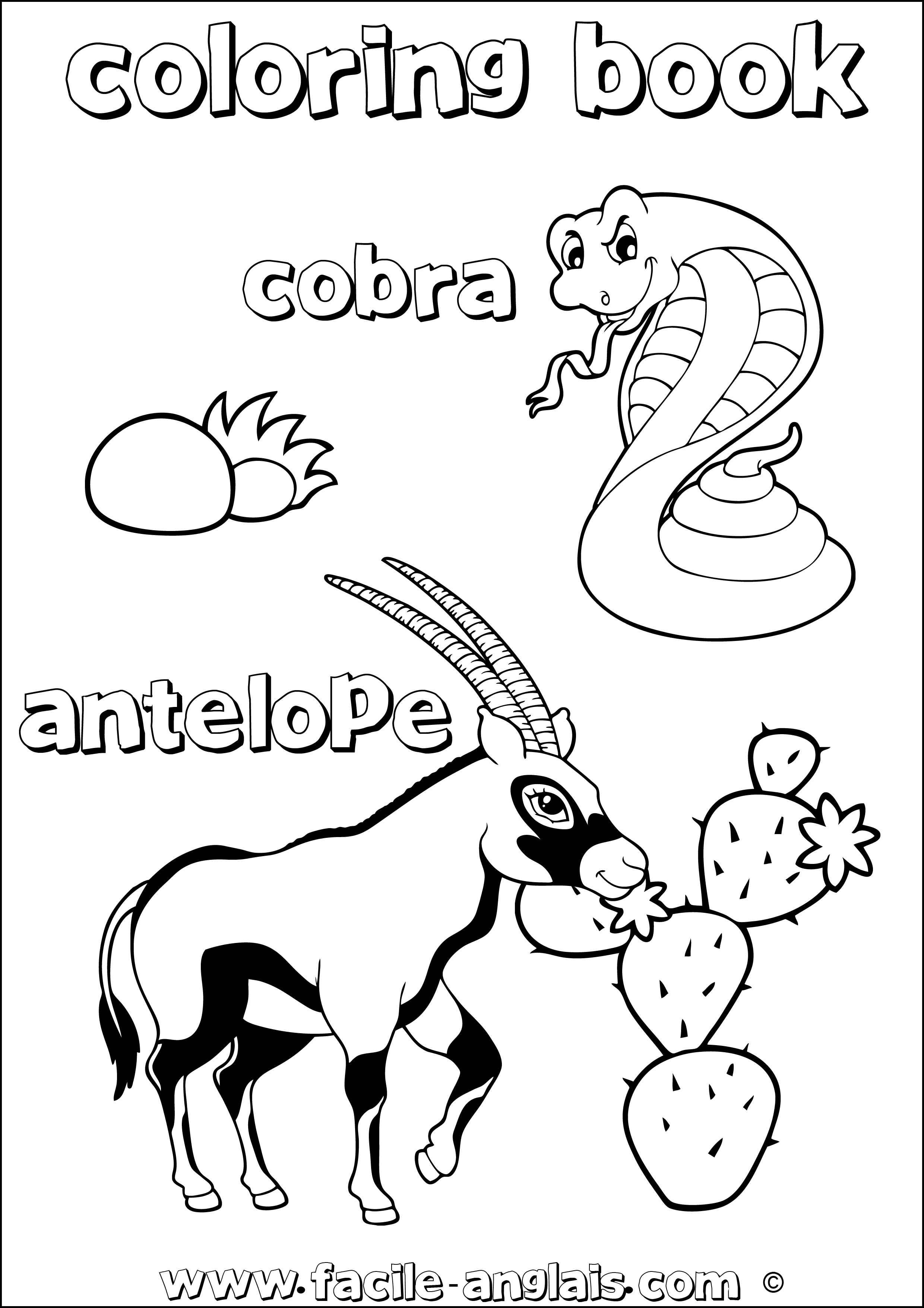 coloring book antilope cobra antelope
